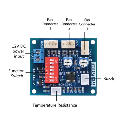 Fan TsP PC 12 V with temperature control