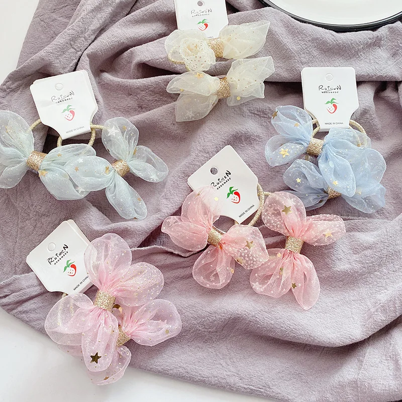 

2pcs Girls Fashion Hair Bands The Bowknot Of Fashion Designs A Small hHair Band Hair Beautiful Decorations