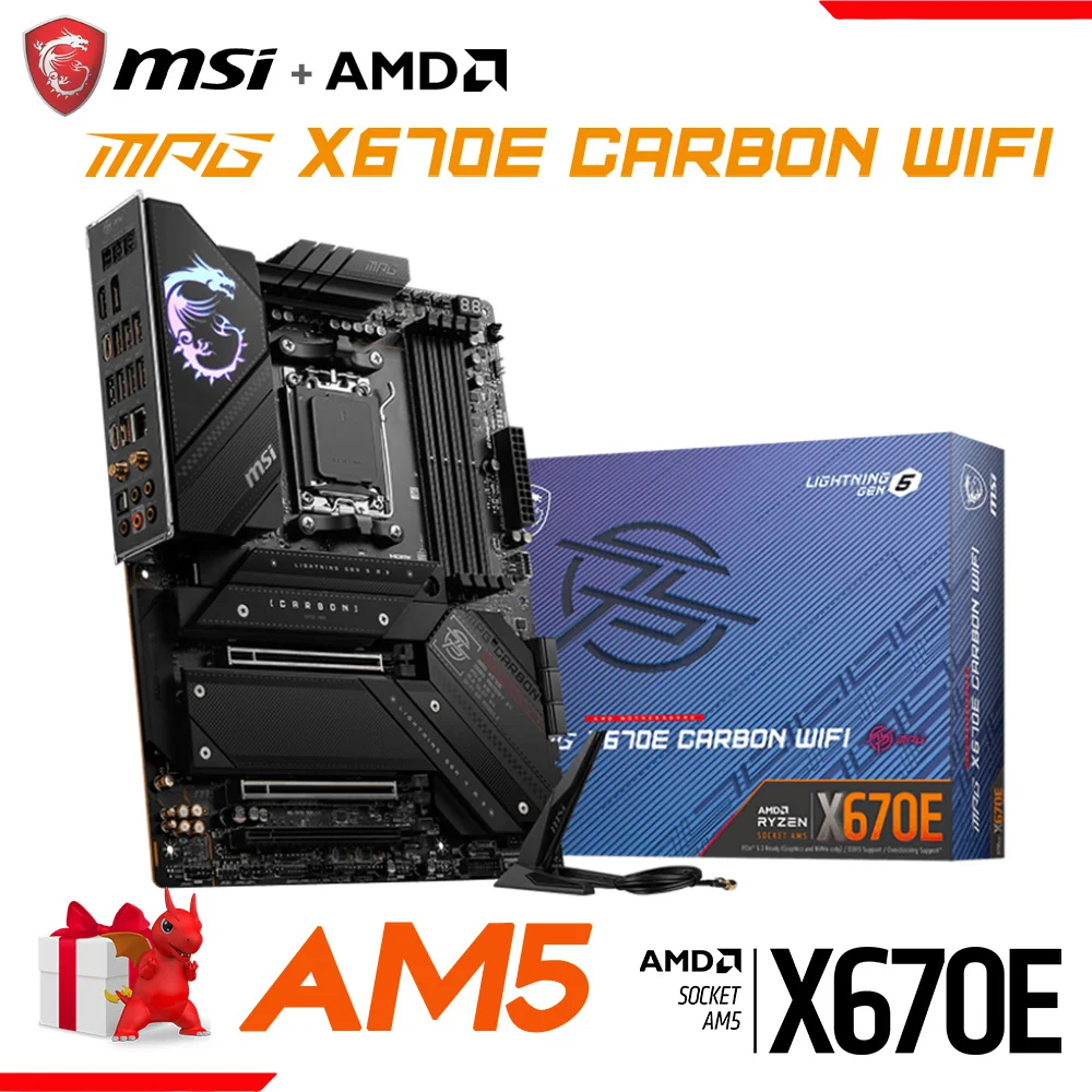 

New MSI MPG X670E CARBON WIFI DDR5 Socket AM5 GAMING ATX Motherboard Support AMD Ryzen 7000 Series Processors AMD X670 Mainboard