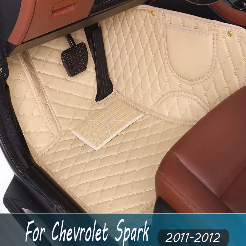 

Custom Car Floor Mats For Chevrolet Spark 2012 2011 Leather Carpet Auto Interior Accessories Styling Foot Rug Floorliners Cover