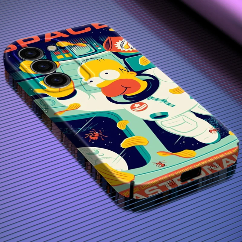 

Disney Simpsons Cartoon Art Phone Case For Samsung Galaxy S23 S22 Pro Plus Ultra 4G 5G A03 Funda Back Feilin Film Hard Cover