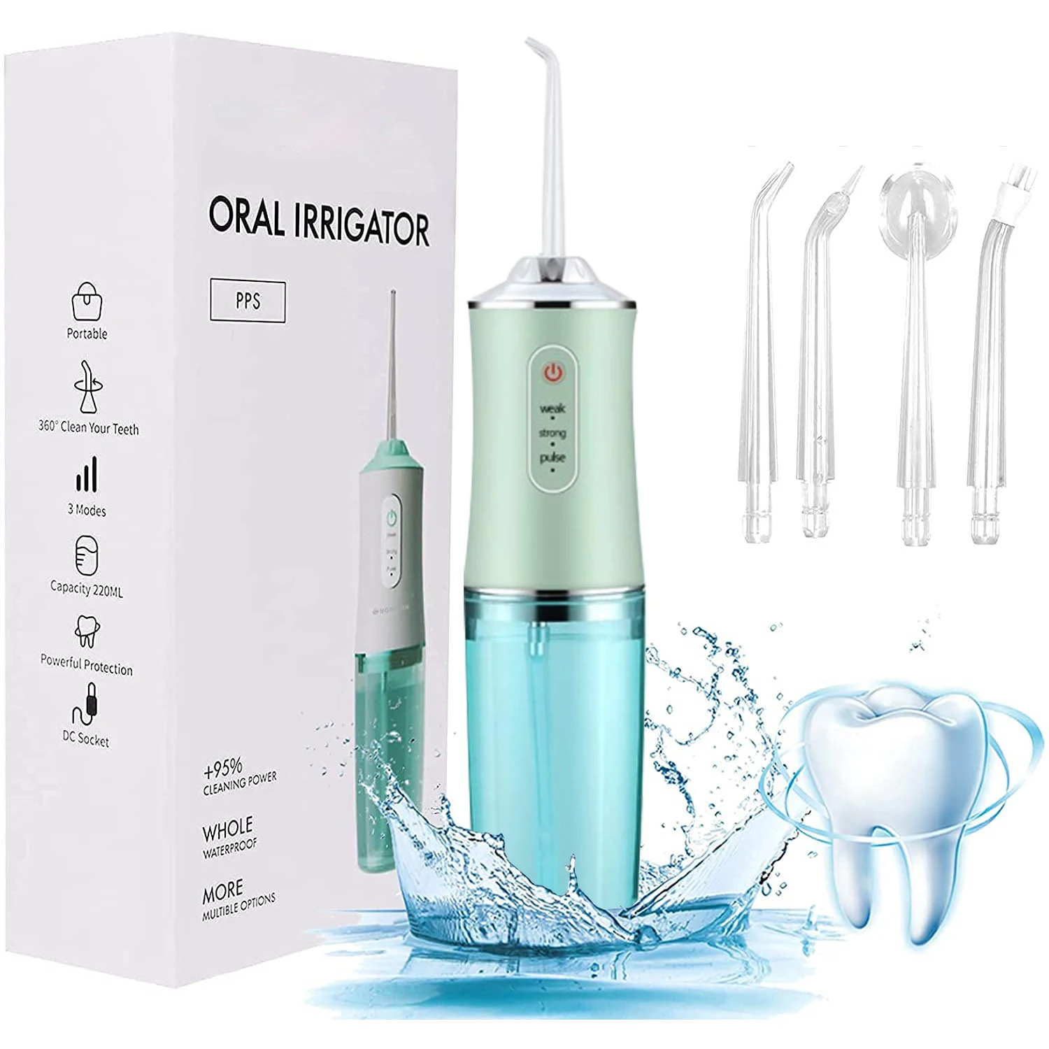 

220ml Oral Irrigator for Teeth Whitening Electric Dental Water Floss Jet 3 Mode IPX7 Waterproof USB Charge For Home Travel