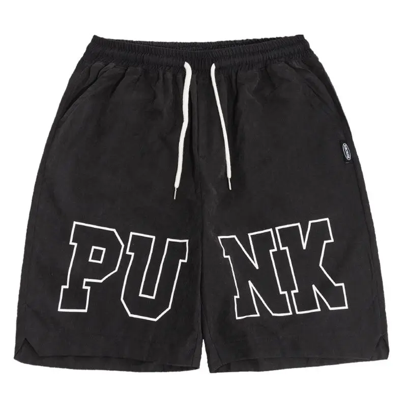 Мужские шорты в стиле ретро с принтом букв свободные мужские летние