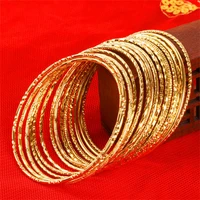 2019 hot fashion no fade minimalism delicate 65cm diameter gold bangle vietnam bracelets fine jewelry for girls