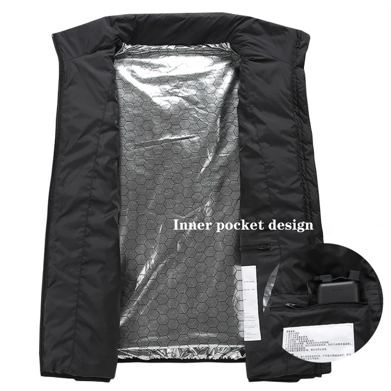 Dual control nine zones intelligent thermostatic electric vest USB heated vest winter men and women's hot vest