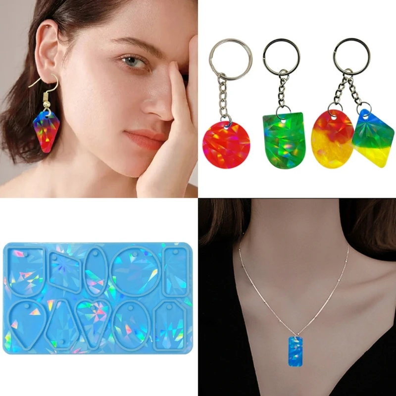 

Light Shadow Geometrical Resin Molds Christmas Mold for Keychain Jewelry Making Drop shipping