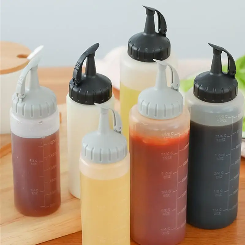 

175ml / 350ml Squeezing Oil Bottle Kitchen Organizer Soy Sauce Seasoning Salad Sauce Vinegar Containers Plastic Seasoning Bottle