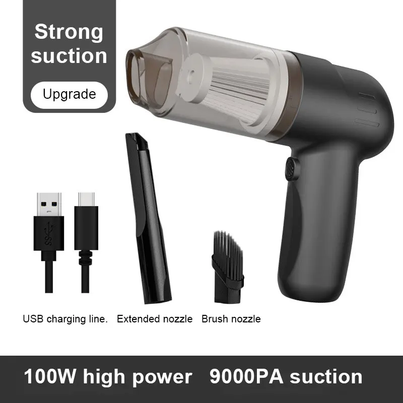 

100W Car Vacuum Cleaner Wireless 9000PA Strong Suction Power Handheld Cordless Dry & Wet Dual Use Vacuum Cleaner for Home