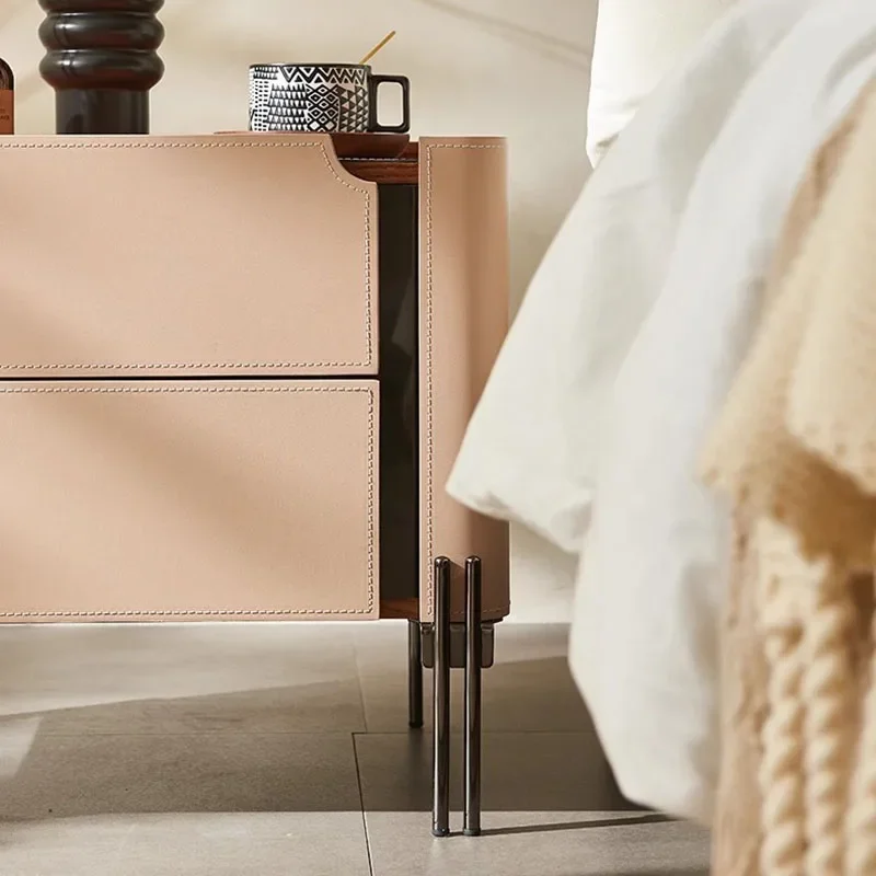 Coffee Mesas Szafy do sypialni Stolik nocny Komoda Wąskie drewno Uroczy skandynawski stolik Pomocniczy otwarty De Chevet Ordinarys Przechowywanie