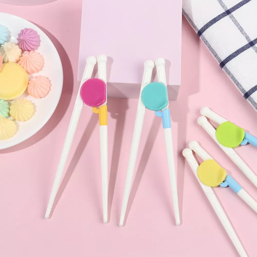 

New Pair Learning Chopsticks For Children Cartoon Candy Color Reusable Training Chop Sticks Cute Kids Baby Cookware Kitchen Too