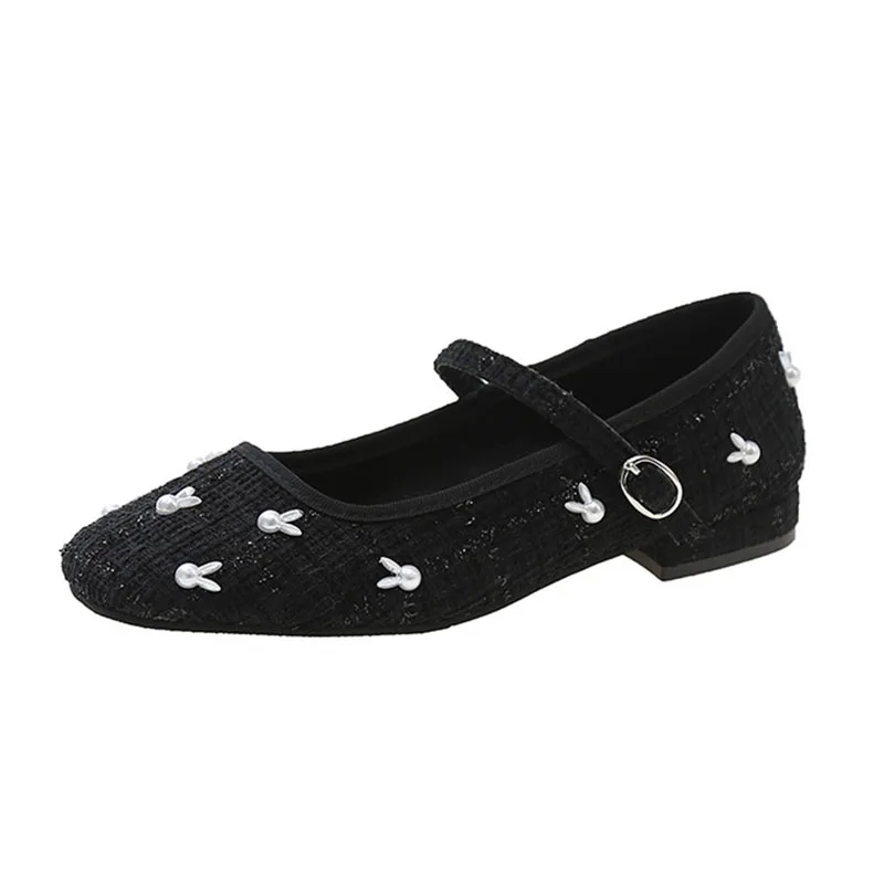 

Женские туфли-лодочки с квадратным носком, Туфли Мэри Джейн на низком каблуке, удобная обувь с милым Кроликом, Лолита, 2023