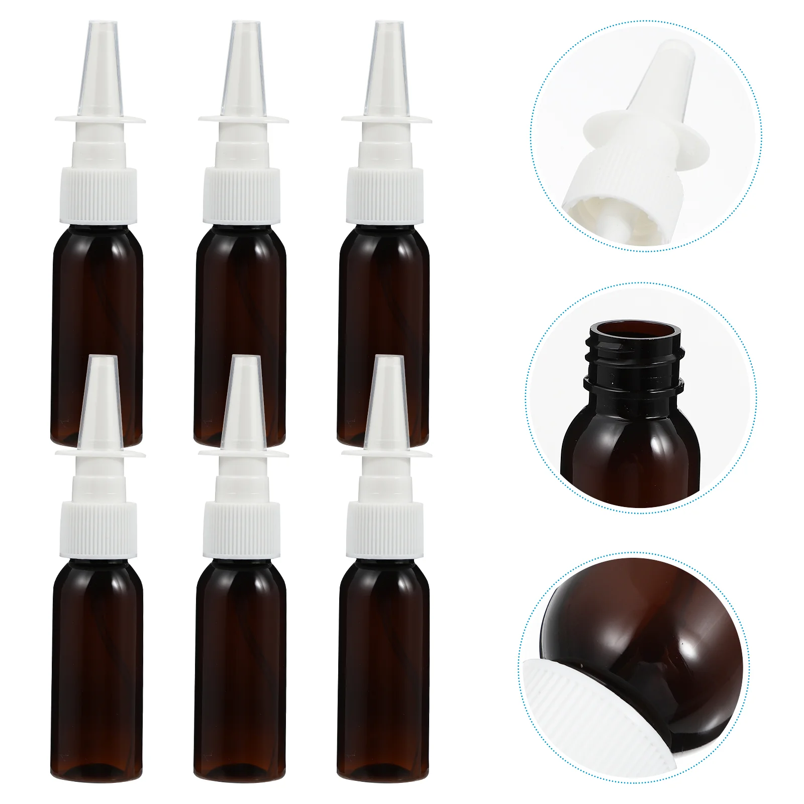 

8 Pcs Round Shoulder Bottle Nasal Spray Skin Lotion Toiletry Travel Containers Empty Plastic Squeeze Bottles Toiletries