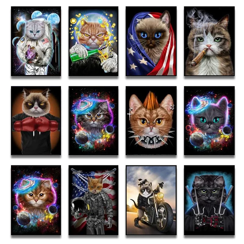 

Cat in Galaxy Space Cosmos Canvas Painting Posters and Prints Cuadros Wall Art Picture for Living Room Decor Home Decoration
