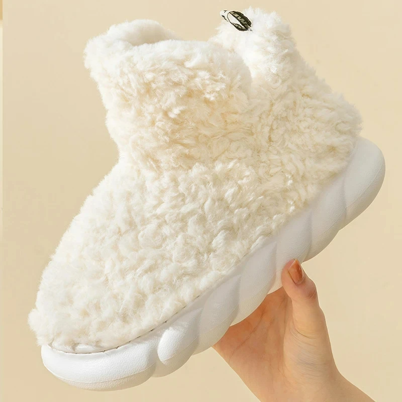 

Crestar New Women Winter Fur Slippers Warm Cozy Furry Shoes Cute Candy Color Indoor Soft Sole Plush Slides Home Cotton Shoes