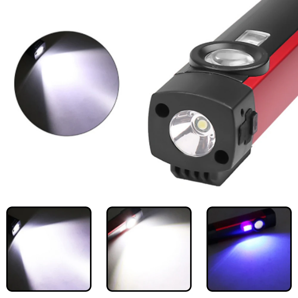 

2022 Multi Function Flashlight USB Rechargeable Strong Light Long Range Emergency Light Portable Work Lamp Banknote Inspection