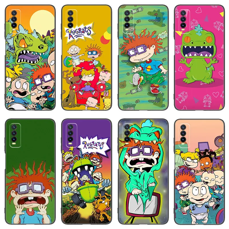 Мультяшные R-Rugarts черная силиконовая модель для V27 V30 Pro V29e Y27 Y55 Y78 чехол телефона Y02S