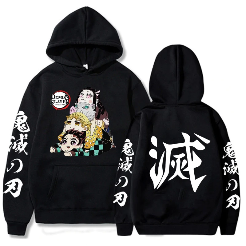 

Demon Slayer Anime Hoodie Oversized long sleeve Sweatshirt Harajuku loose hoodies streetwear clothes