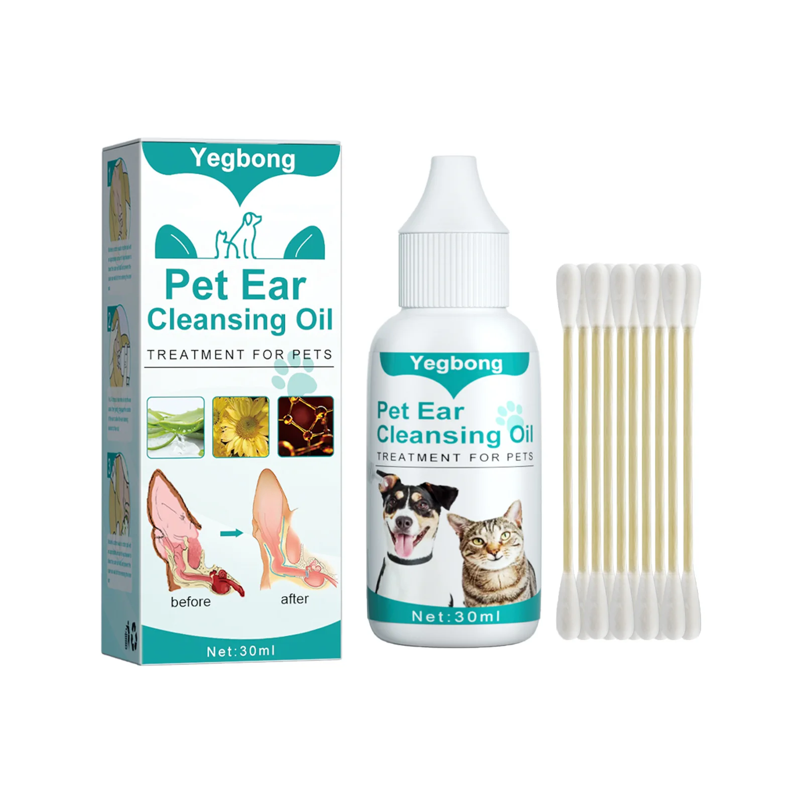 

30ml Ear Cleaner For Dogs And Cats Pet Ear Cleansing Oil Ear Cleanser For Dogs And Cats Effectively Cleanse Prevents Itching