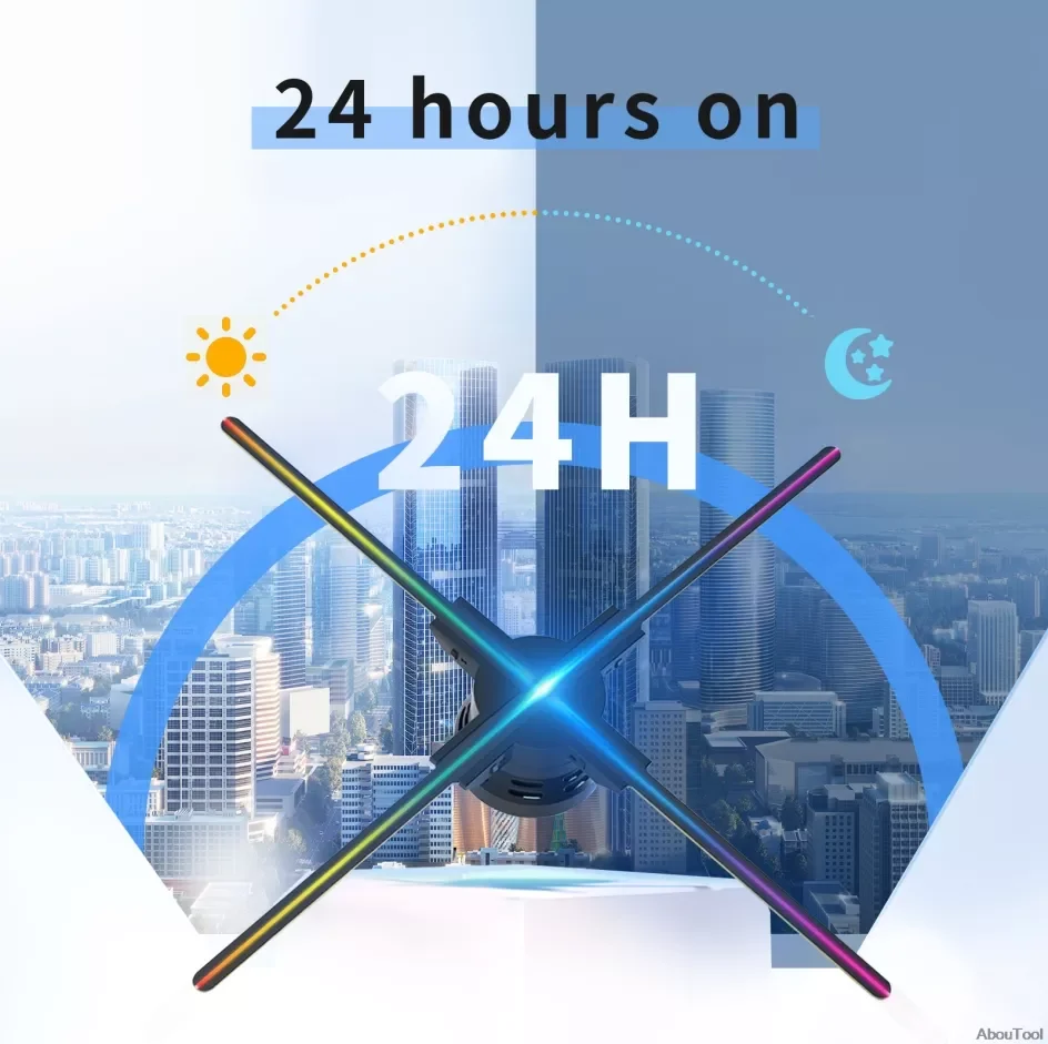 

720Leds Hologram Projector Fan Advertising Display Fan Holographic Imaging Lamp Wifi Advertising Logo Light Decoration