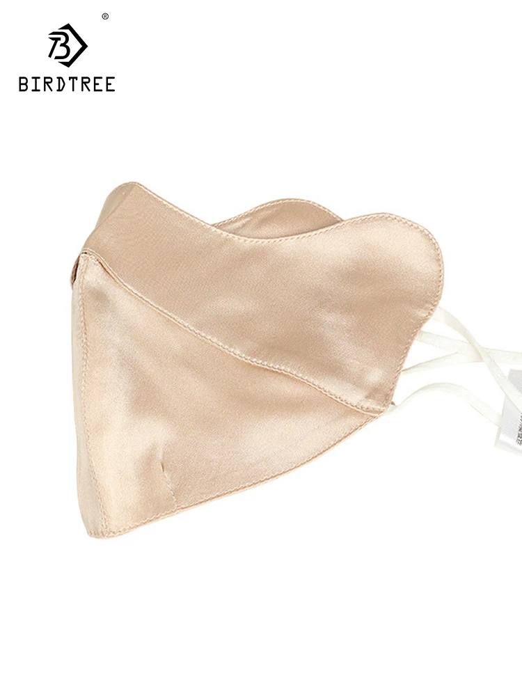Birdtree 100% шелк тутового шелкопряда маска от солнца для мужчин и женщин двухслойная