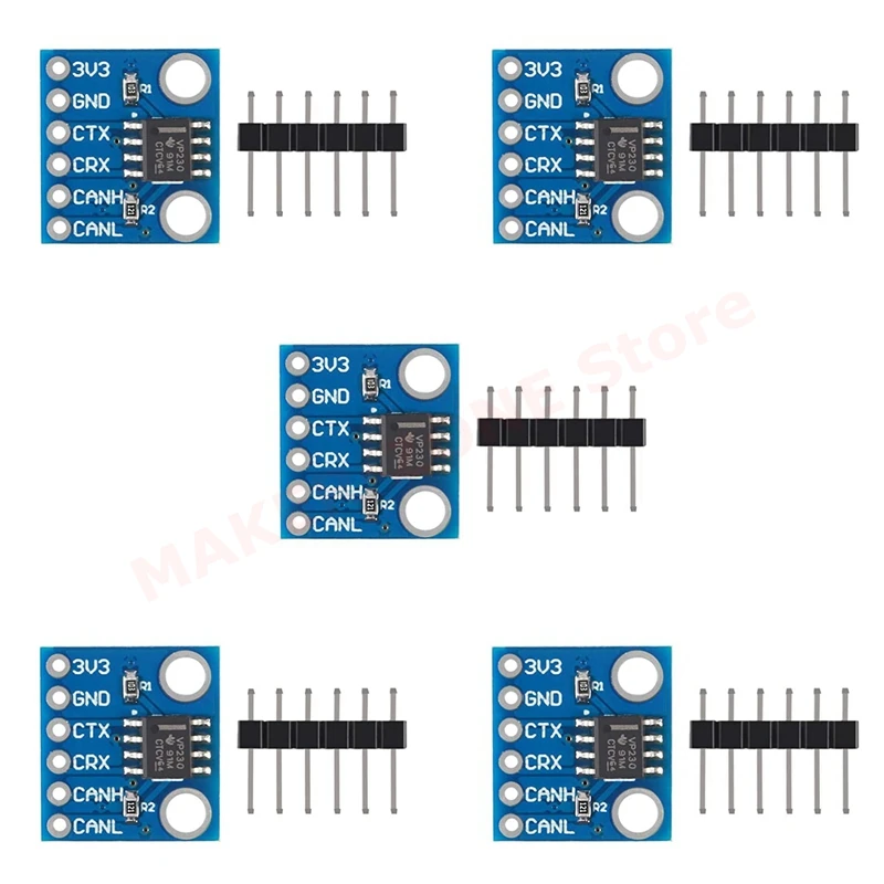 

5pcs SN65HVD230 CAN Bus Transceiver Communication Thermal Protection Slope Control Module for Arduino Controller Board