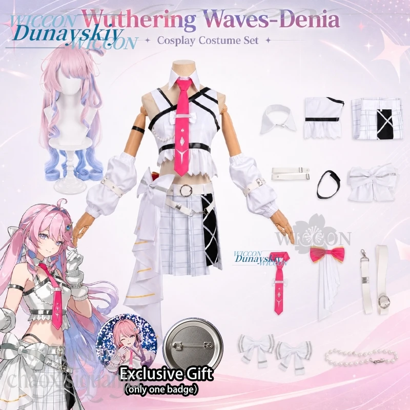 Фото Новый костюм для косплея Jirai Kei Idol Groups Solar5 Denia из игры Wuthering Waves: платье в стиле Y2K Sweet Lolita для Хэллоуина №2