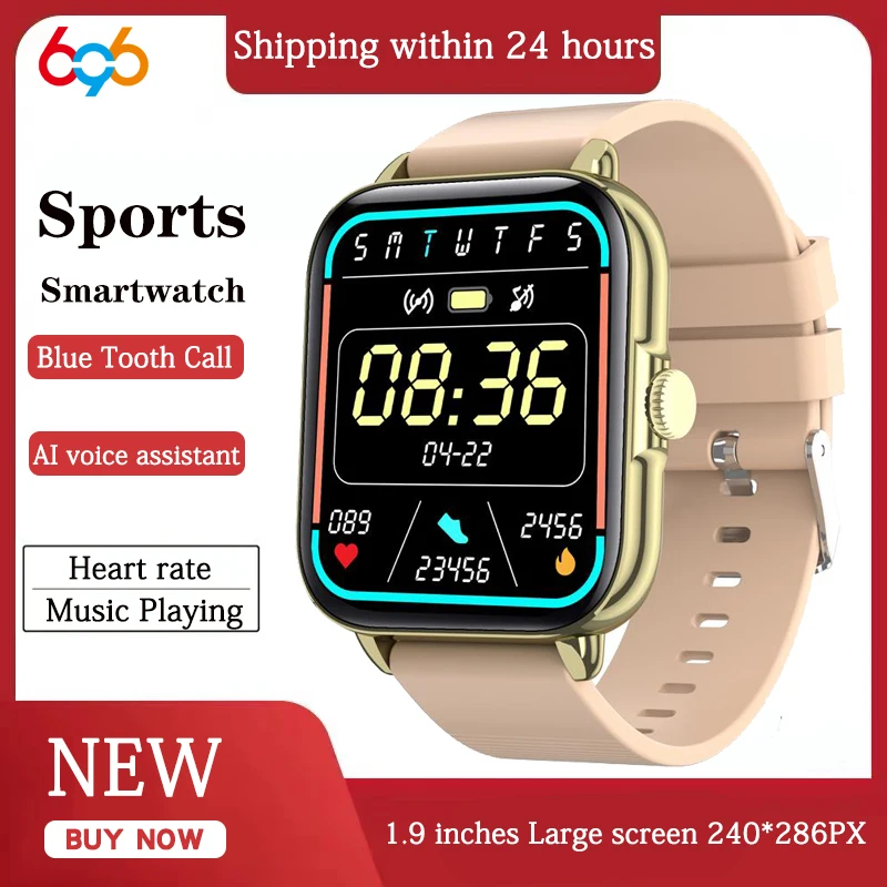 

2022 New 1.9" Women Blue Tooth Call Smart Watch Heartrate AI Voice Assistant Sports Fitness Tracker Music Playing Men Smartwatch