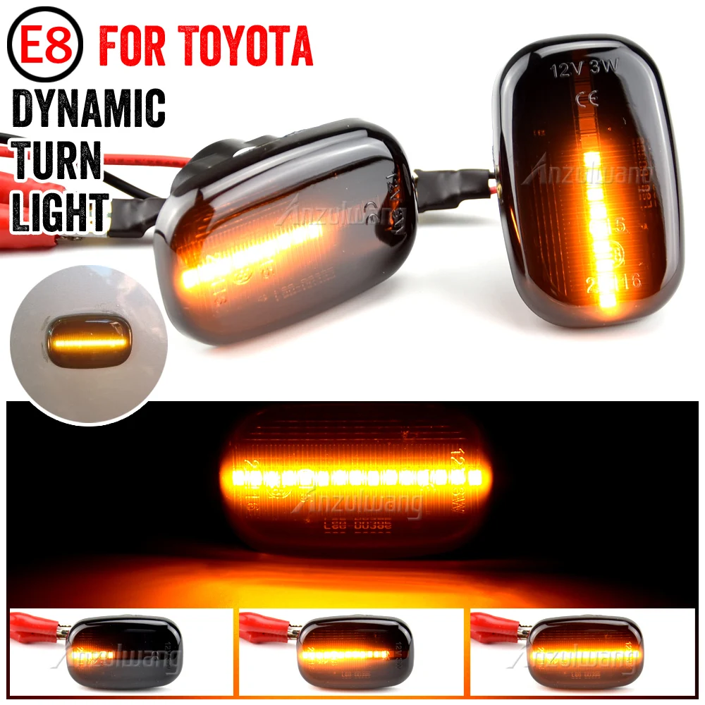 

2x LED dynamic side turn signal blinker lights for Toyota Celica T20 T23 Avensis Verso Vios Prius Yaris Probox Supra MK4 Starlet