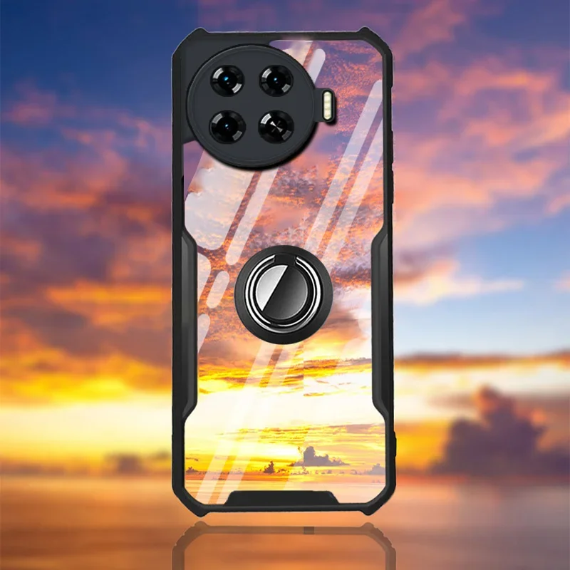 Прозрачная акриловая задняя крышка Spark20Pro с рамкой для телефона из ТПУ Tecno Spark 20 Pro