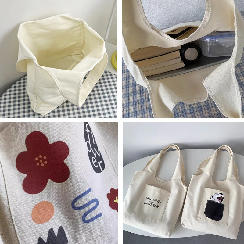 Женская холщовая сумка для покупок кошка с цветочным узором экологически чистый