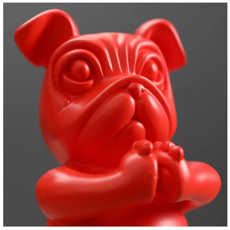 

Cartoon French Yoga Bulldog Statuette Ornaments Animal Statue Desktop Decor Resin Figurines Crafts Children's Room Decoratio