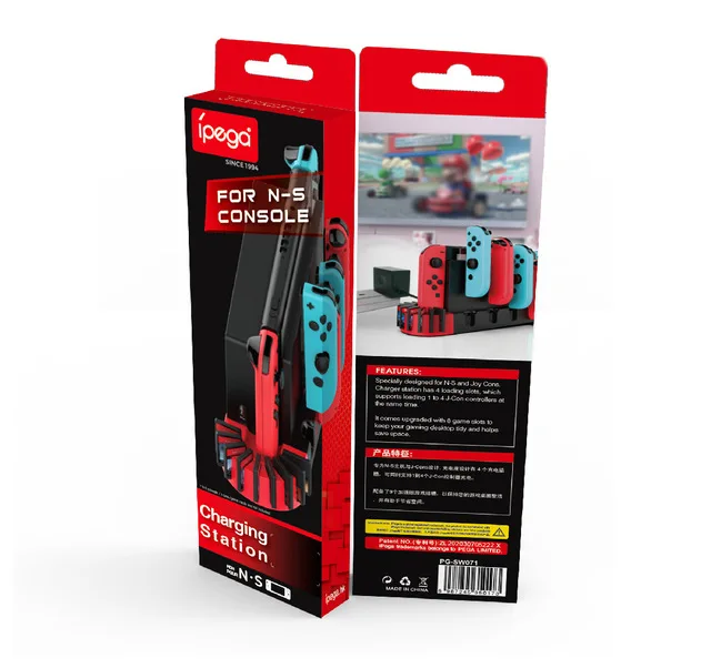 

PG-SW071 4 порта контроллер Зарядное устройство Док-станция держатель 9 игровых слотов для переключателя геймпад NS поддержка порт Подставка для зарядки