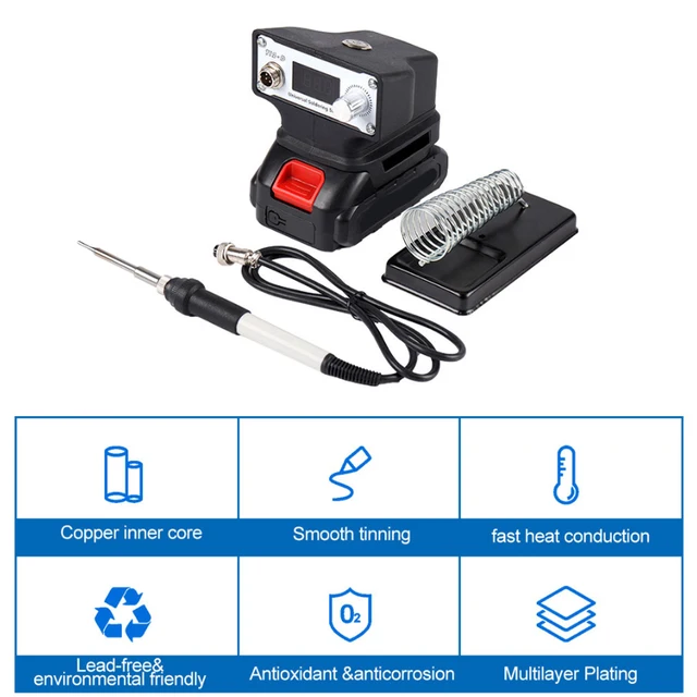 Cordless T12 Soldering Iron Station for Makita/Milwaukee/Dewalt 20V 18V Li-ion Battery Electric Welding Station with LCD Display 3