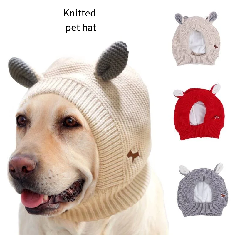 Наушники для собак защита от шума чехлы ушей домашних животных вязаная шапка
