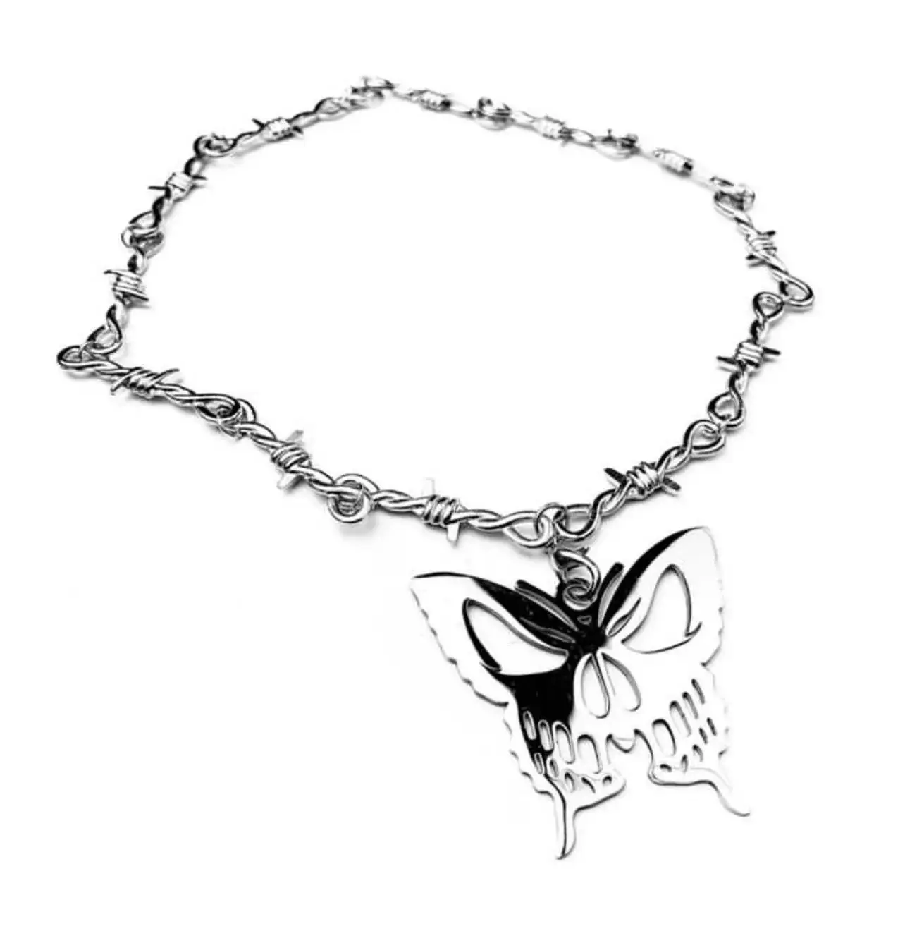 2022 Harajuku Готическая искусственная кожа милая бабочка полый кулон ожерелье-чокер Indie Egirl гранж Готическая основа ювелирные изделия Y2k