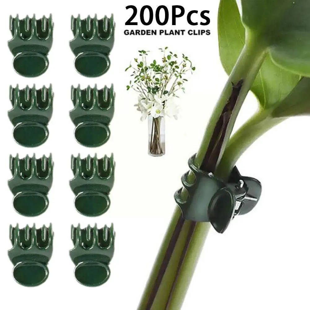 

200 Pieces Plant Support Clips Garden Plant Clips Reusable Plant Support Clip For Supporting Vine Garden Flower Tomatoes P6g7