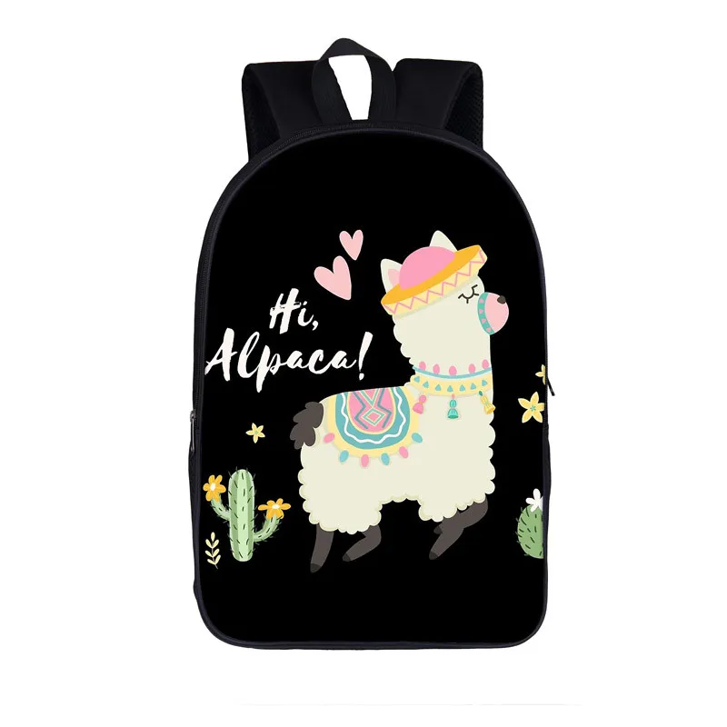 

Cartoon Alpaca Animal Backpack for Teenage Boys Girls Kids Schoolbag Lovely Llama Laptop School Bag 16 Inches Student Bookbag