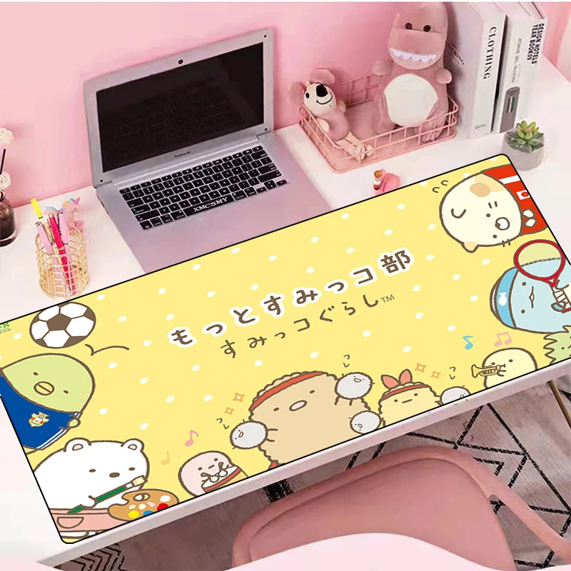 

Игровой коврик Sumikko Gurashi для мышки с аксессуарами для ПК, настольный протектор, коврик для клавиатуры, нескользящий коврик для мыши, милые ко...
