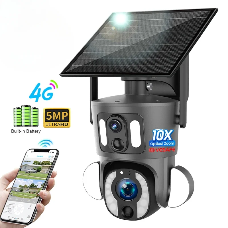 VESAFE Новый дизайн Daul Lens Панорама Умный дом Система безопасности IP CCTV 5MP Камера