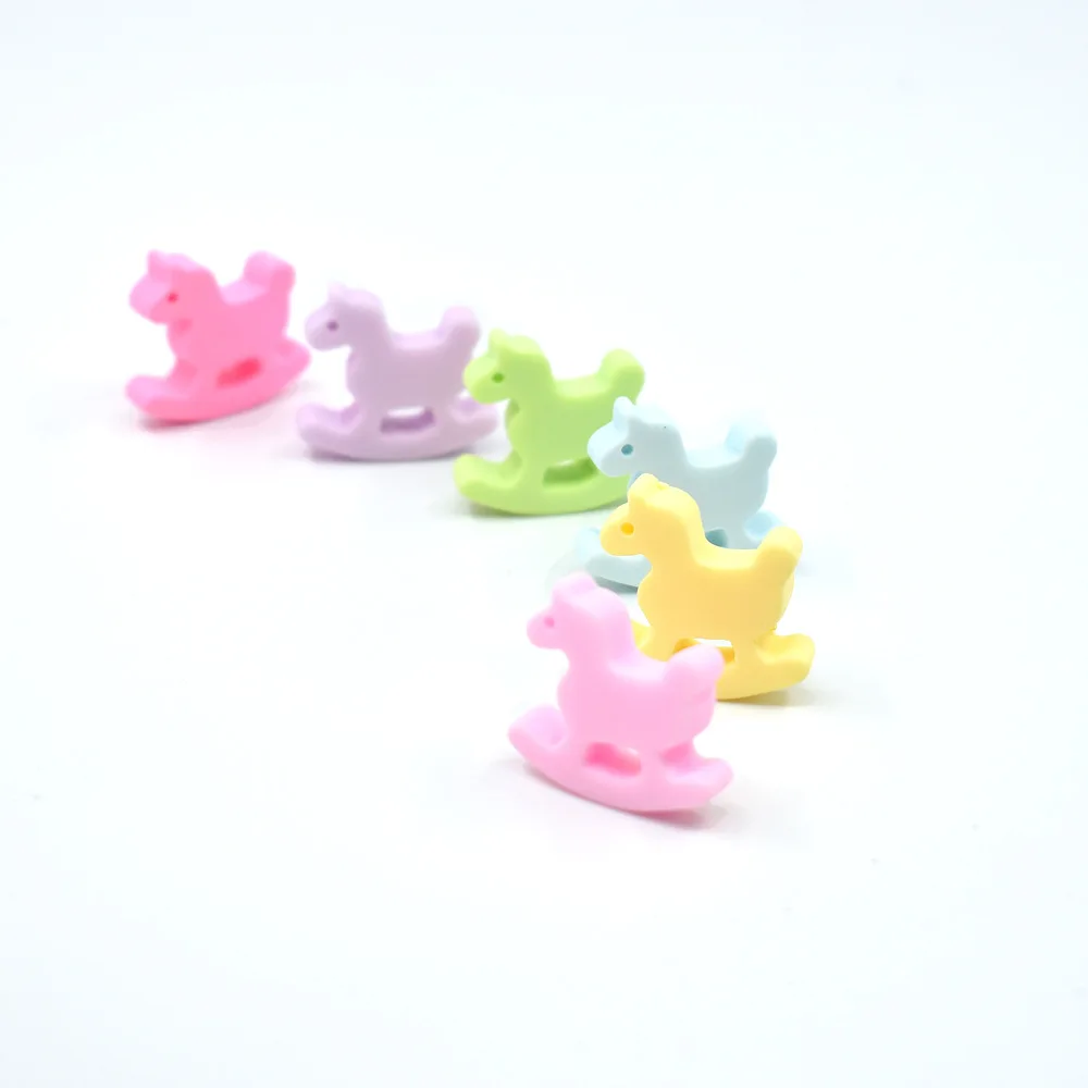 

10 Pieces/Pack Diy Resin Accessories Macaron Color Small Horse Cream Mobile Phone Case Accessories Carousel Patch Decoration