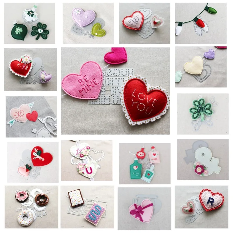 TwinkleValentine for Love Sweet Heart Цветочный свет Металлические штампы Силиконовые Трафарет