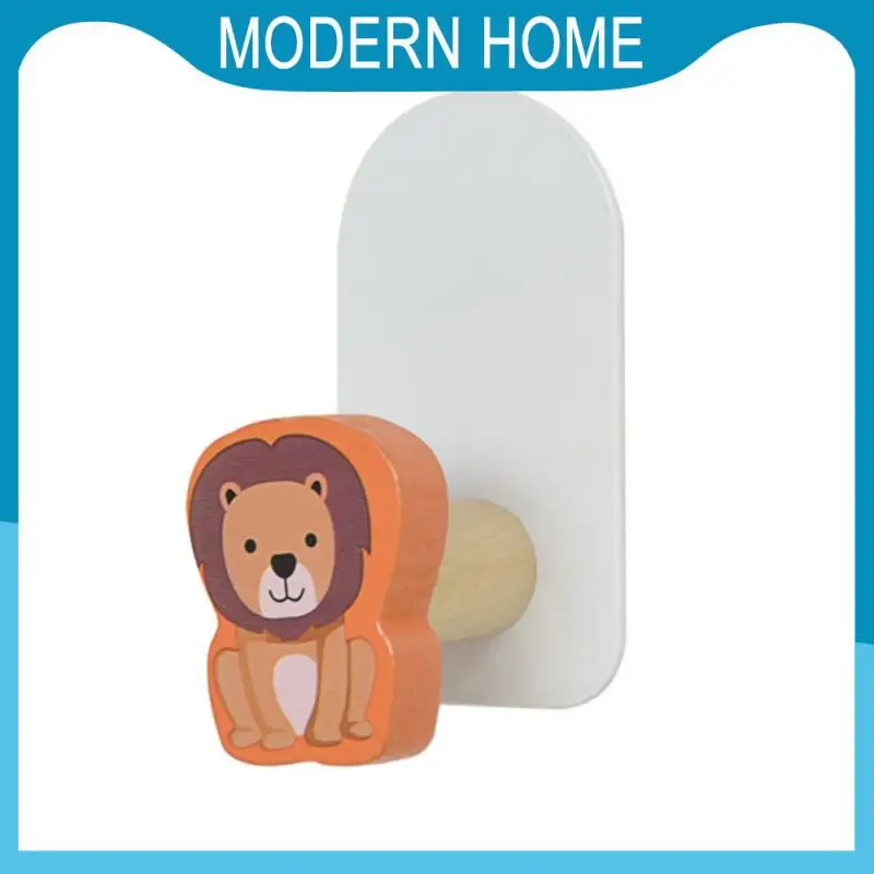 

Waterproof Strong Self Adhesive Hooks Multi-purpose Without Drilling Hooks 1pc Moisture-proof Wooden Hook Key Hanger Hook Cute