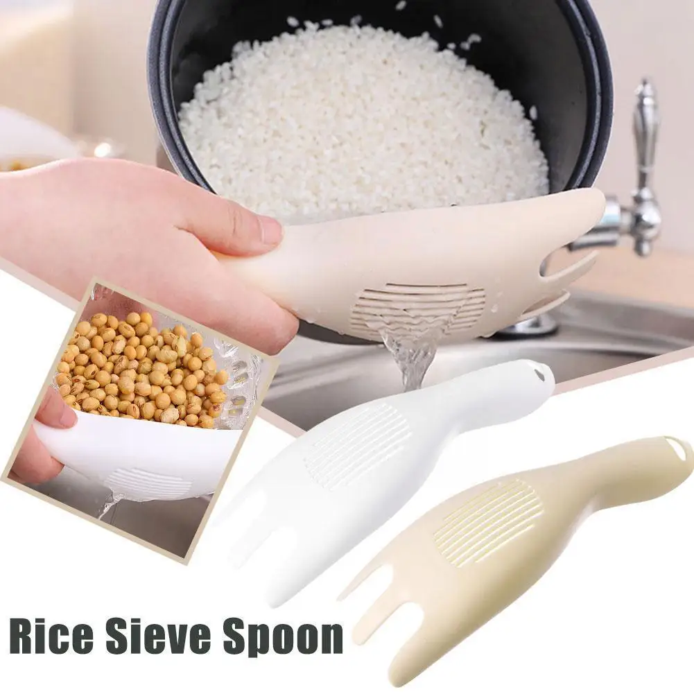 

Новинка, ложка для сита риса, кухонный дренажный дуршлаг с ручками, белые инструменты, дренажный фильтр, инструменты для раковины риса, чаша ...