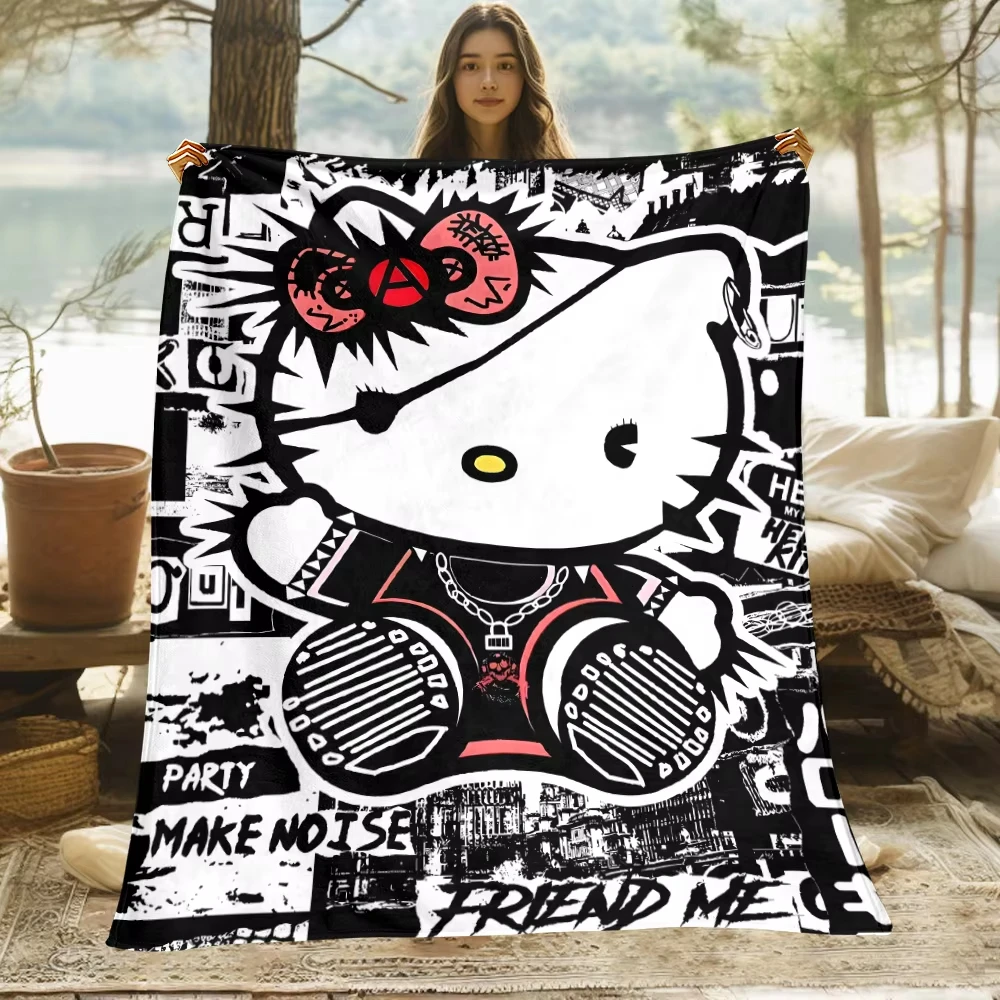 Одеяло с HD-принтом Hello Kitty легкое фланелевое покрывало для кровати путешествий
