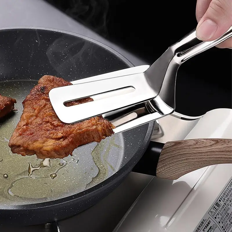 

Stainless Steel Food Pizza Pancakes Barbecue Steak BBQ Frying Shovel Tongs Clamp Clip Spatula Cookware Kitchen Gadgets Tool