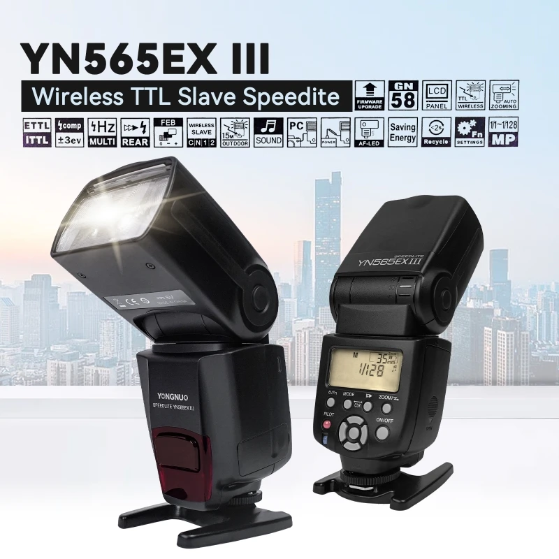 Фото Беспроводная вспышка YONGNUO TTL YN565EX III Speedlite GN58 для DSLR Canon 6D 1D 5D II III IV 550D XS XSi XTi T2i №2