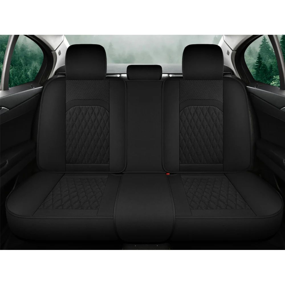 Черный полный комплект чехлов на автомобильные сиденья для Chery Tiggo 8 7 Pro, льняной лен, универсальная подушка для переднего и заднего сиденья, аксессуары для интерьера