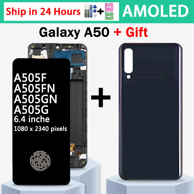 6,4 'Super AMOLED A505 экран для Samsung Galaxy A50 LCD SM-A505FN/DS дисплей цифровой сенсорный экран Замена