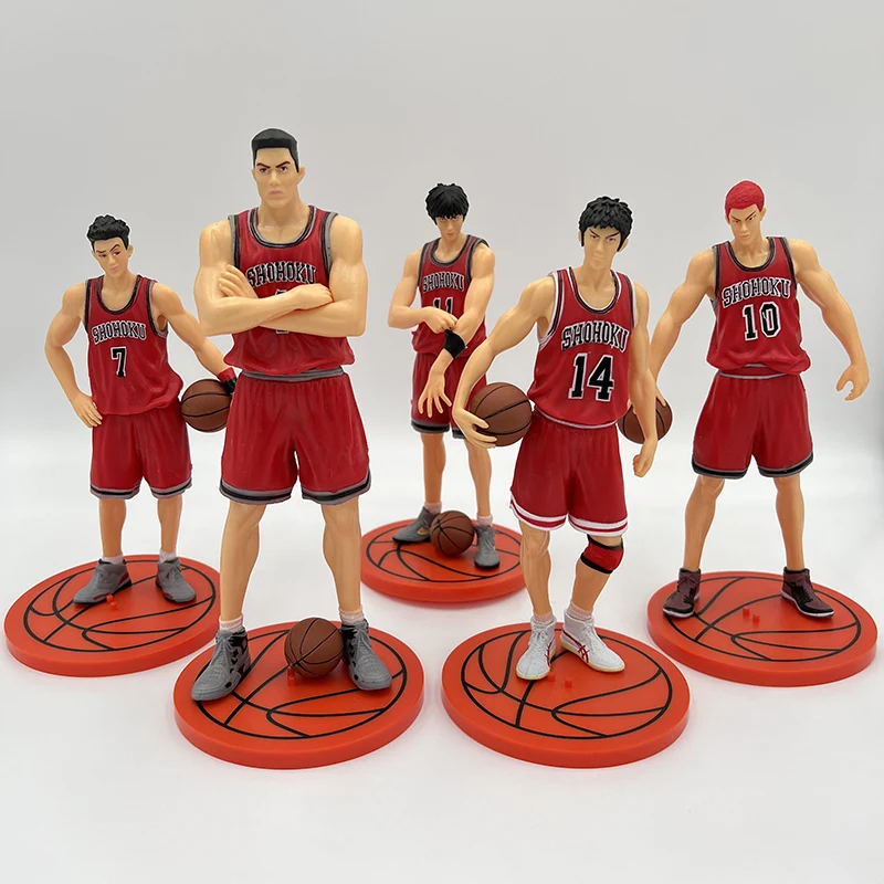 

5pcs/set SLAM DUNK Anime Figure Kaede Rukawa Action Figure Sakuragi Hanamichi/Akagi Takenori/Hisashi Mitsui Figurine Doll Toys