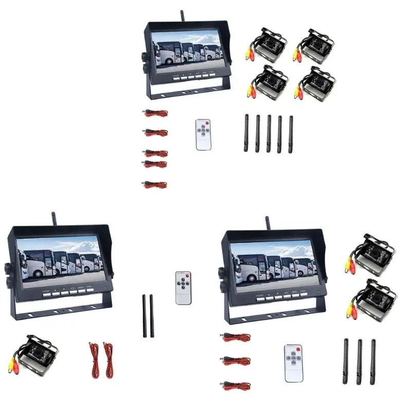 

7 inch Rear View Backup Reverse Parking Camera for Bus Trailer Excavator 12V-24V